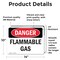 Signmission Flammable Gas Danger Sign, Vinyl Decal, 14in W x 10in L, 2PK OS-2PACK-DS-D-1014-L-1234 - alternate 5